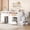 White, variant on TWIN BED, SOLID WOOD TWIN SIZE LOW LOFT BED WITH STAIR, DRAWER, AND SHELF OF GREY COLOR