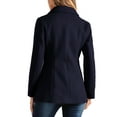 thumbnail image 3 of INSPIRE CHIC Women's Peter Pan Collar Single Breasted Overcoat Coat M Navy Blue, 3 of 6