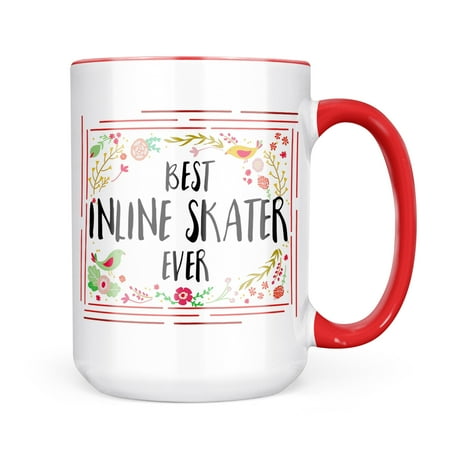 

Neonblond Happy Floral Border Inline Skater Mug gift for Coffee Tea lovers