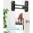 thumbnail image 3 of Cerradura de refuerzo de puerta Cerradura de barra oscilante para seguridad en el hogar Cerraduras de puerta delantera para niños Espesar aleación de aluminio sólido (Negro), 3 of 5