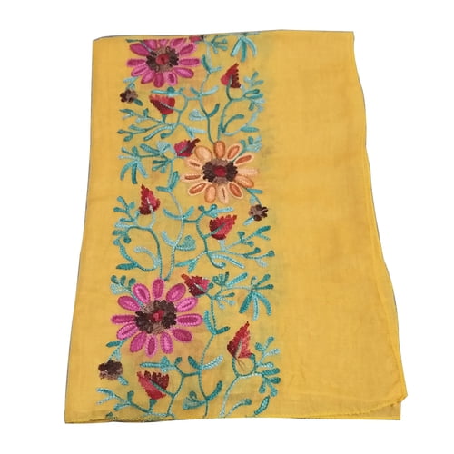 AQRS Embroidered Flower Scarf Cotton Women Long Wrap Bandana Scarves Girl Shawl Gift