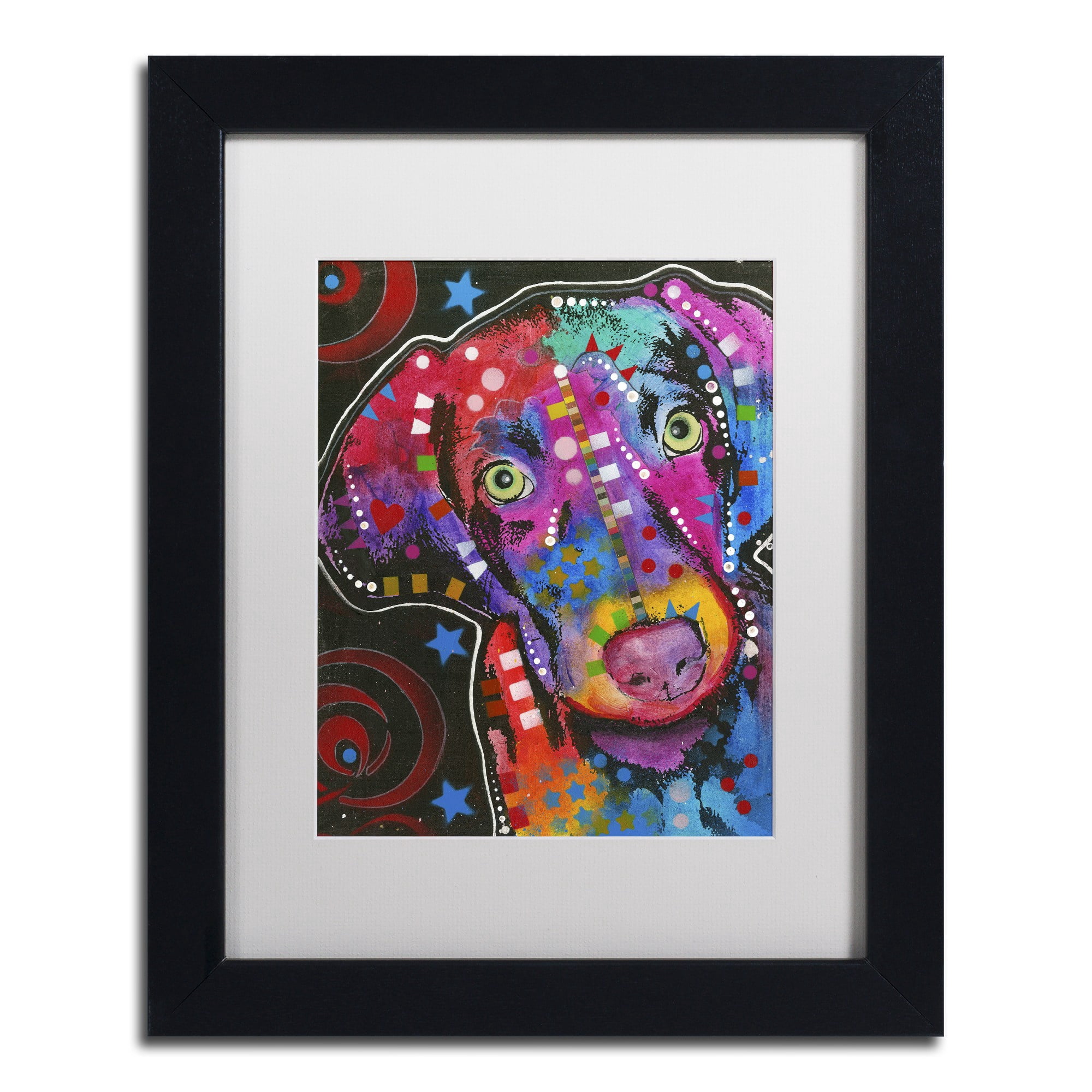 Trademark Fine Art "18" Canvas Art by Dean Russo, White Matte, Black Frame