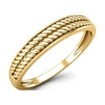 thumbnail image 3 of 925 Sterling Silver Gold Vermeil Twisted Rope Band Minimalist Mother's Day Gift Ring, 3 of 5