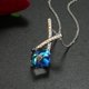 thumbnail image 3 of Collares de rombos para mujer, collar de cristal, regalo romántico de plata para su nacimiento, 3 of 5