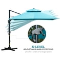 thumbnail image 4 of Parasol Déporté de Patio 10 Pieds x 10 Pieds, Parasol Carré à Double Toit avec Rotation à 360°, 5 Angles d'Inclinaison Réglables, Housse de Parasol, Mât et Baleines en Aluminium, Bleu Pâle, 4 of 7