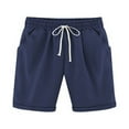 thumbnail image 1 of Women Elastic Waist Bermuda Shorts Plus Size Short Trouser Pocket Cropped Sport, 1 of 3
