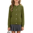 thumbnail image 2 of NIEWTR Toddler Boys & Girls Crewneck Sweater Cardigan Kids Long Sleeve Button Knit Tops Outwear2t 3t 4t 5t 6t 7t(A-Green,9-10 Years), 2 of 5
