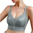 thumbnail image 4 of Odbmxy Push up Womens Plus Bra Lace Wireless Bra for Women Seamless Gray Everyday Solid Full Coverage Bras, 4 of 6