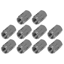 Unique Bargains 10pcs Grey Tire Stem Valve Caps Car Dustproof Hexagon Shape Aluminium Alloy Tire Cap