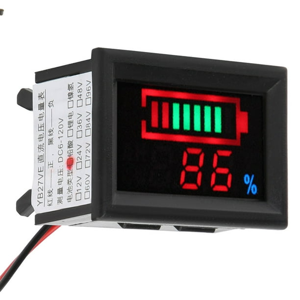 Indicador de capacidad de batería, medidor de batería digital para coche eléctrico YB27VE Monitor de batería muy versátil