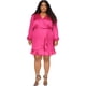 thumbnail image 1 of Michael Kors Womens Snakeskin Print Surplice Dress, pink, Plus Size, 1X, 1 of 1