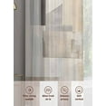 thumbnail image 3 of Abstract Sheer Curtains for Living Room Bedroom Modern Geometric Brown Beige Sheer Curtains 63 Inch Long 2 Panels Set Light Filtering Curtain Window Treatments Drapes for Dining Room, 3 of 6