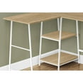 thumbnail image 4 of Computer Desk, Home Office, Corner, Storage Shelves, 48"L, L Shape, Work, Laptop, Metal, Laminate, Natural, White, Contemporary, Modern, 4 of 5
