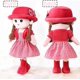thumbnail image 5 of 35CM watermelon red Adorable Plush Soft Baby Girl Dolls Cuddly Ragdoll Princess Doll with Removable Dress Hat Baby First Rag Doll Sleeping Cuddle Budd, 5 of 5