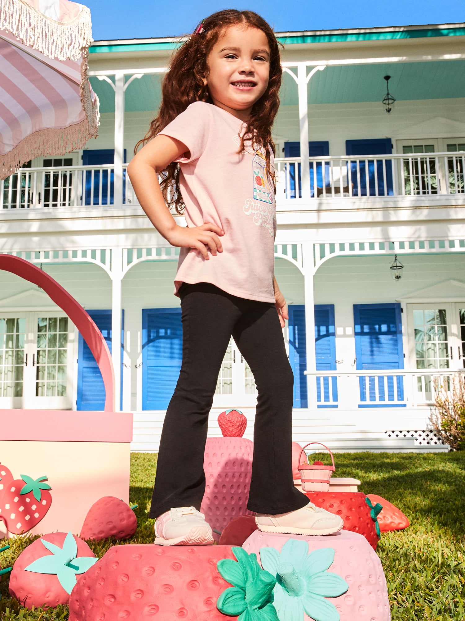Garanimals Newborn, Baby & Toddler Girl Cotton Pull-On Flare Leggings, Sizes 0-6T