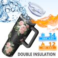 thumbnail image 5 of OBREWU Pioneer Flower Tumbler with Handle and Lid,Pioneer Flower 40oz Double Wall Vacuum Insulated Tumbler,Cups Gift for Women and Men, 5 of 7