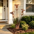 thumbnail image 6 of Calla Lily Garden Stake with Bells, Copper Metal Flower Wind Chime Yard Art, Rustic Outdoor Decorative Stake for Patio Lawn Garden Ornament, 6 of 6