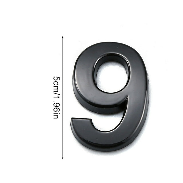 VONKY Numéros de Maison pour une Utilisation à l'Extérieur Simple Noir Nombre Robuste Signes Pièces Signe Porte Outils de Marquage Accessoire pour Appartement Hôtel Numéro 3 Numéro 9