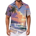 thumbnail image 4 of Cllios Hawaiian Shirt for Men Funny Tropical Print Aloha Tops Loose Fit Lapel Collared Short Sleeve T-shirts Oversized Button Down Bowling Shirts with Pocket S-5XL, 4 of 6