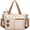 Plaid Khaki, variant on Fammart Corduroy Tote Bag for Women,Multiple Pockets & Laptop Compartment Shoulder Bag, Crossbody Work Purse with Zipper for Nurse Teacher Work,College,Travel,Gym,Plaid Khaki