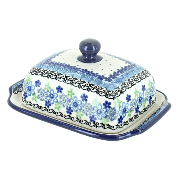 Blue Rose Polish Pottery Eliza Butter Dish