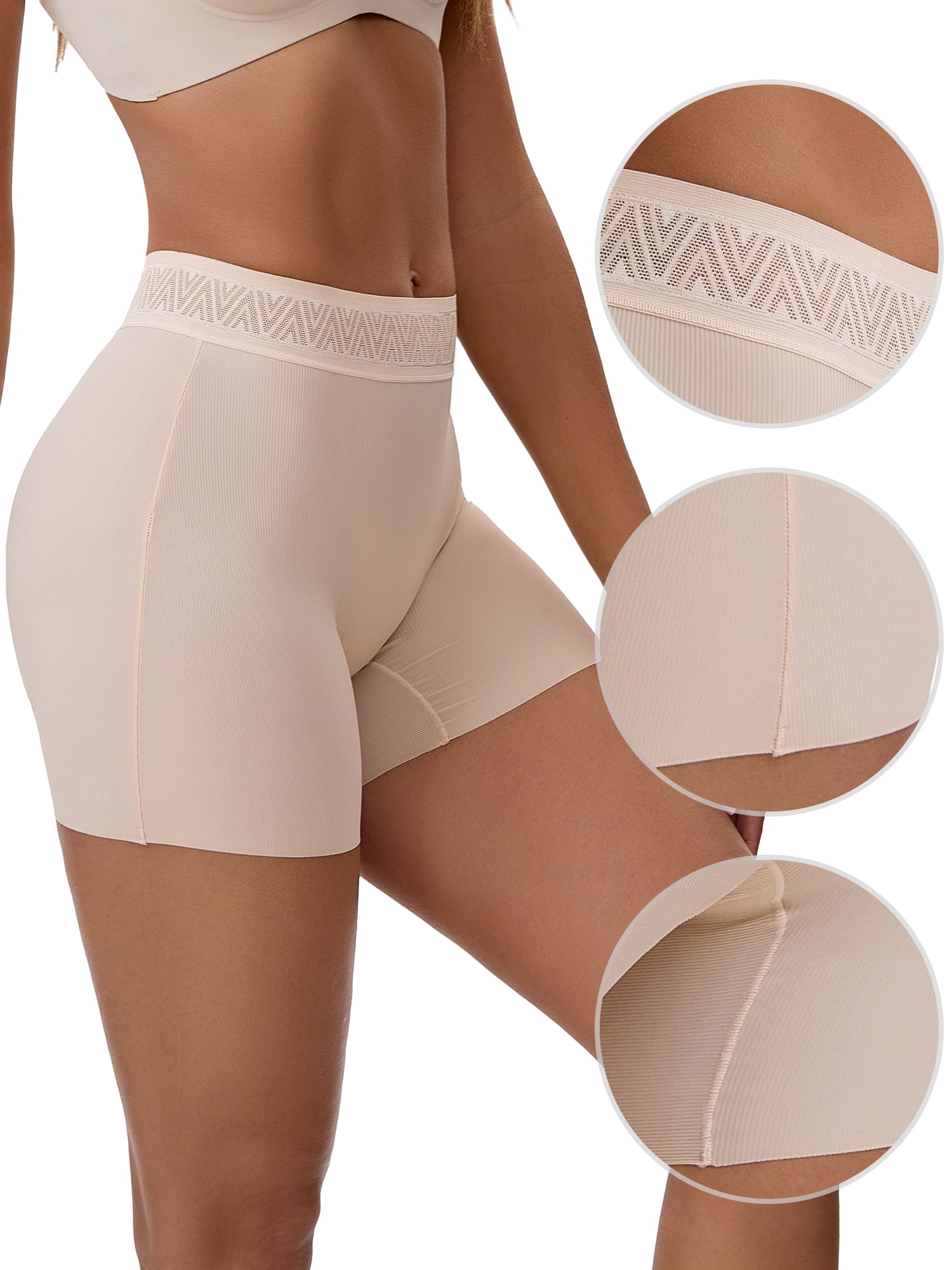 Unique Bargains Women's Tummy Control Butt Lifter Thigh Slimmers XL 3 Beige