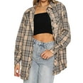 thumbnail image 1 of Women Shirt Jacket Long Sleeve Casual Plaid Blouses Button Down Shirt Tops, 1 of 3