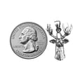 thumbnail image 3 of Rhodium Plated 925 Sterling Silver Deer Head Pendant, 3 of 5