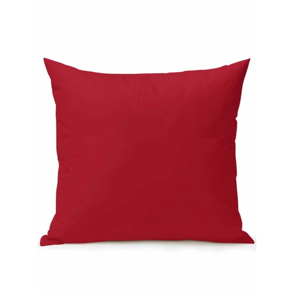 Outdoor Pillows Waterproof, Pure Red Bedding Throw Pillows with Insert for Couch Sofa Bed, Simple Solid Color 18x18 Inch Pillowcases Decorative Camping Patio Pillow Set of 1