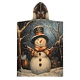 thumbnail image 2 of Kid Hooded Beach Towel inch Bath Poncho Towels Soft Absorbent Quick Dry for Boy Girl Winter Snowman M, 2 of 7