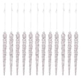 thumbnail image 2 of Clear Glass Icicle Christmas Ornament Set of 12/ 12Pcs Christmas Decoration Transparent Icicle Pendants, 2 of 7