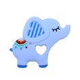 thumbnail image 1 of Juguetes para la dentición con diseño de elefante para bebés de 3 a 12 meses, mordedores de silicona con soporte para cuentas de alivio y clips para chupete, para niños y niñas, color azul oso de fresa  Juguete, 1 of 4