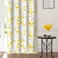 thumbnail image 3 of Lfeey Blackout Curtains for Bedroom 52"x96", Yellow Floral, Thermal Insulated Light Blocking Grommet Drapes, Set of 2, 3 of 7