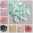thumbnail image 2 of U8MO 10pcs Floral Petal 15x10mm Lampwork Glass Loose Pendants Beads for DIY Flower-Peach Rose, 2 of 4