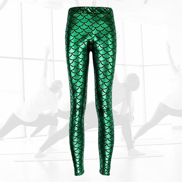 1Pc Chic Sexy Leggings Fish Scale Leggings for Woman (XXL, Green