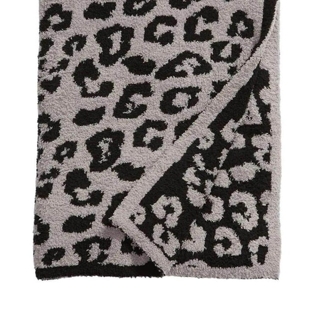 pitrice Throw Blanket Leopard Print Flannel Fleece Blankets Plush Sofa Blankets gray 30x35in