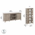 thumbnail image 3 of Key West TV Stand for 70 Inch TV w/ Bookcases in Washed Gray - Engineered Wood, 3 of 7