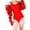 Matte red, variant on Extra Long 85CM PU Leather Black Bubble Sleeve Gloves Unisex Party Evening Wear Fashion Accessories