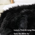 thumbnail image 4 of Luxury Plush Faux Fur Throw Blanket, Long Pile Brown with Black Tipped Blanket, Super Warm, Fuzzy, Elegant, Fluffy Decoration Blanket Scarf for Sofa, Armchair, Couch and Bed, 50''x 60'', 4 of 7