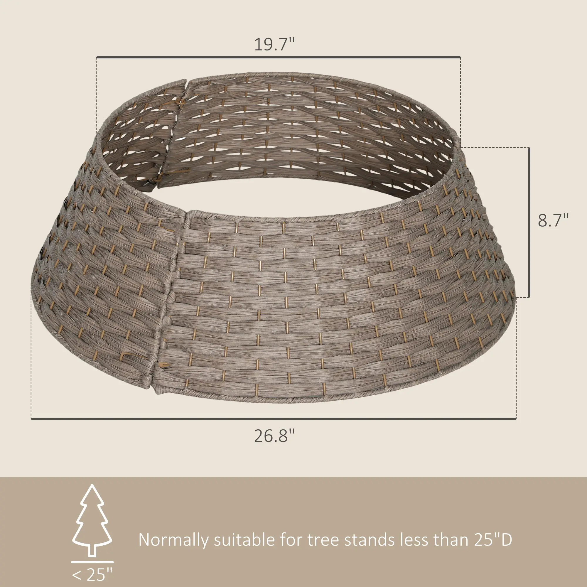 Astoutdoor Christmas Tree Collar, Plastic, 25.98 in Length, 11.02 in Width, 8.66 in Height