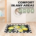 thumbnail image 4 of Lemon Kitchen Mat Set of 2 Anti Fatigue Kitchen Rugs Black and White Buffalo Plaid Comfort Standing Cushioned Kitchen Rugs and Mats Set for Kitchen Sink Laundry Room Office, 17.3"x28"+17.3"x 47", 4 of 5