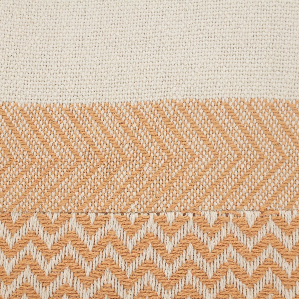 Ox Bay 26" x 26" Cream/ Orange Chevron Organic Cotton Pillow Cover