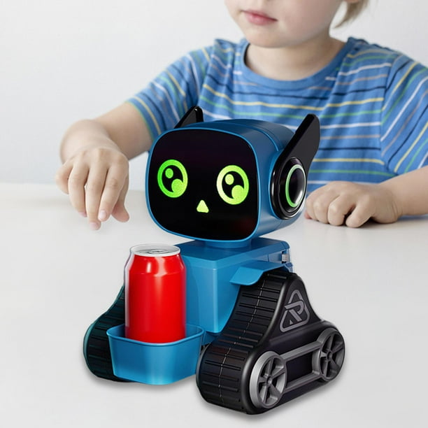 Robot de juguete para niños, programación de música, recargable con luz, Control remoto, Robot de juguete inteligente para cumpleaños, regalos para Azul