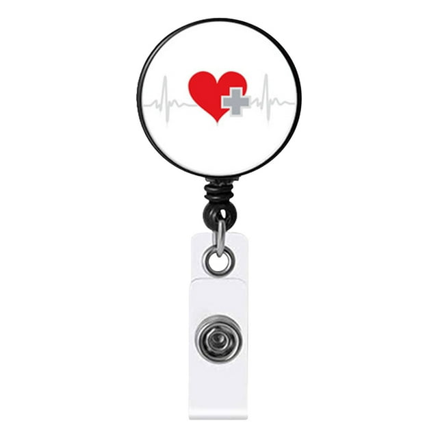 Nurse Badge Buckle Love Stethoscope Easy-To-Pull Buckle Retractable Badge Easy-To-Pull Certificate Buckle