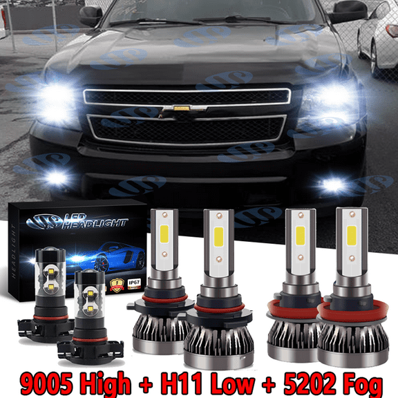 For 2012-2014 GMC Sierra 1500 2500 3500 Combo LED Headlight   Fog Light 6x Bulbs