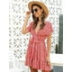thumbnail image 5 of Vestido corto de mujer con escote pronunciado y estampado floral con nudo en la parte delantera Sailing Electrónica, 5 of 5