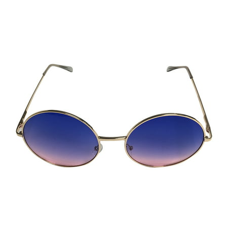 Blue/Pink Fade Janis Joplin Round Sunglasses  Hippie 60s 70s Glasses Costume