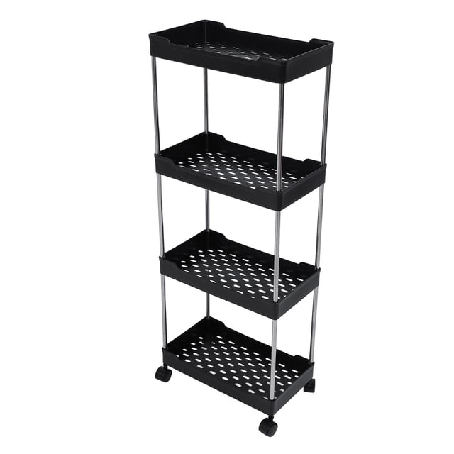 4-Tier Rolling Cart for Bathroom Kitchen Living Room, Wheels Design, Mobile Utility Cart with Easy Movement