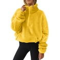 thumbnail image 2 of THDHVS Long Sleeve Shirts for Women,Womens Long Sleeve T Shirts,Women Oversized Half Zip Fleece Sweatshirt with Long Sleeve andPockets Soft Pullover for Casual Comfortable Yellow XXL, 2 of 6