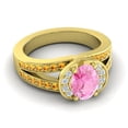 thumbnail image 3 of 2.35 Carat Elegant Oval Cut Pink Sapphire & Citrine Gemstone Bridal Ring for Women Solid 18K Yellow Gold Size 11.5 by Diamond-Capitals, 3 of 8